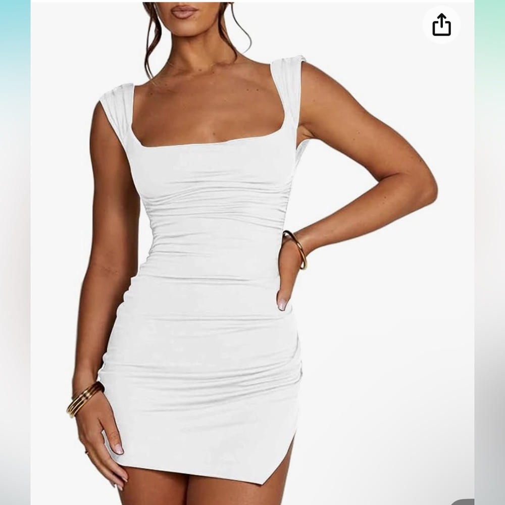 White backless mini dress